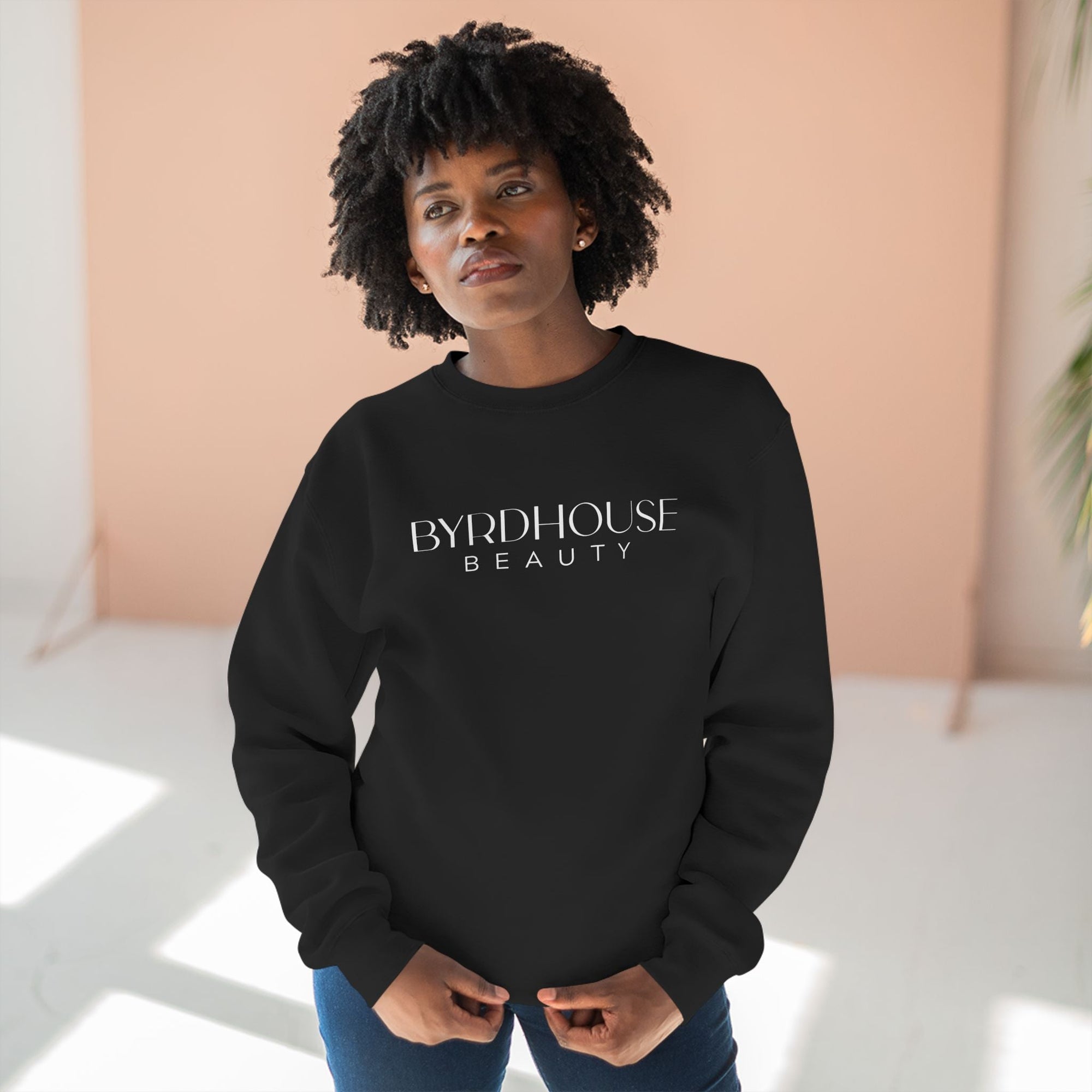 Byrdhouse Crewneck Sweatshirt | Black with White Text