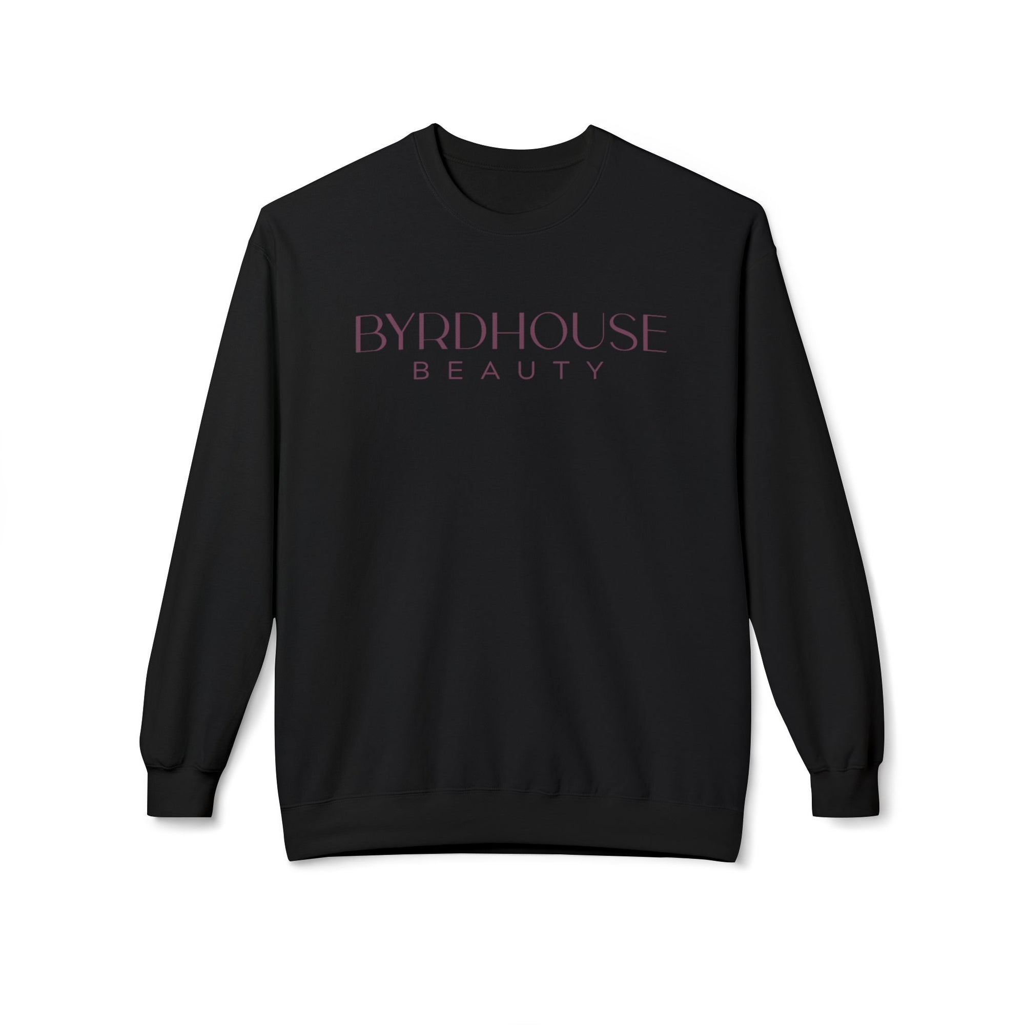 Byrdhouse Beauty Crewneck Sweatshirt | Black with Purple Text